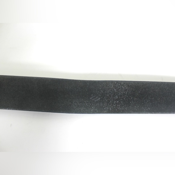 Vintage Distressed Thick Soft Charcoal Grey Leather Belt with Silver Buckle - Picture 4 of 9